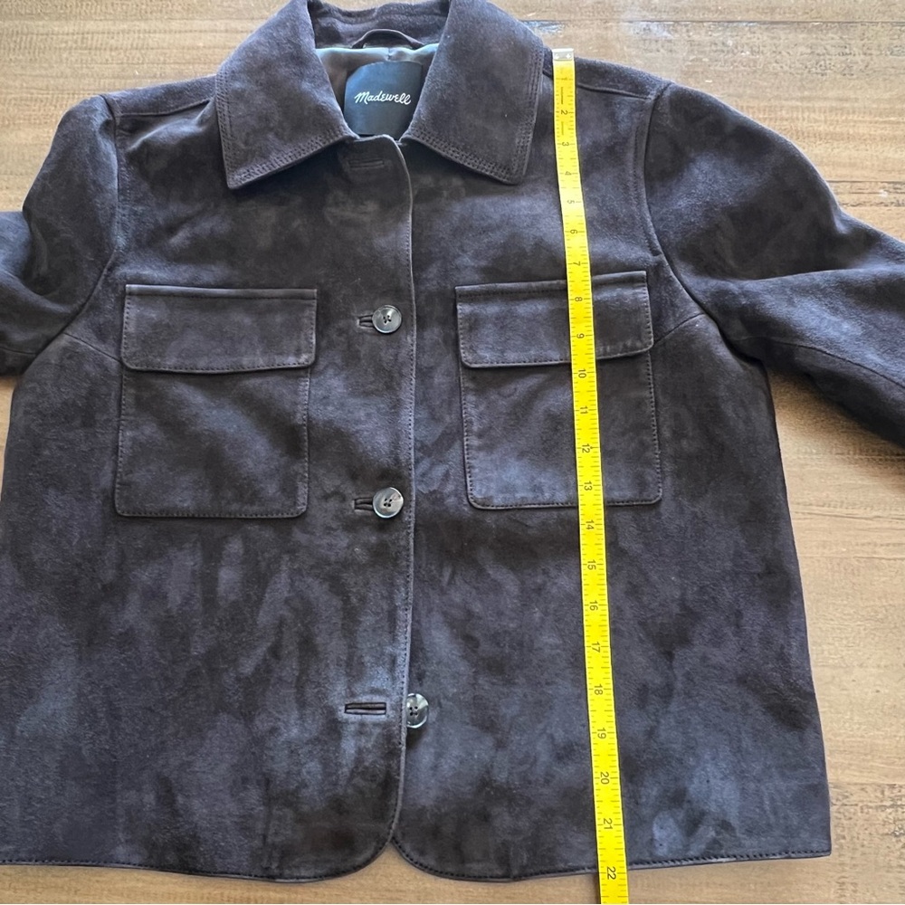 Madewell Stitched-Collar Shirt-Jacket in Suede Dark Carob S - Picture 11 of 16